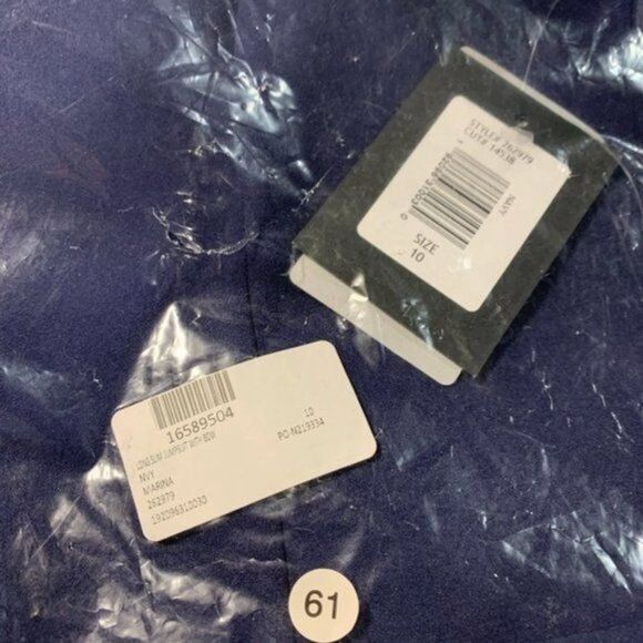 Marina jumpsuit Sleeveless Bow navy blue womens sz 10 NEW - Picture 6 of 6